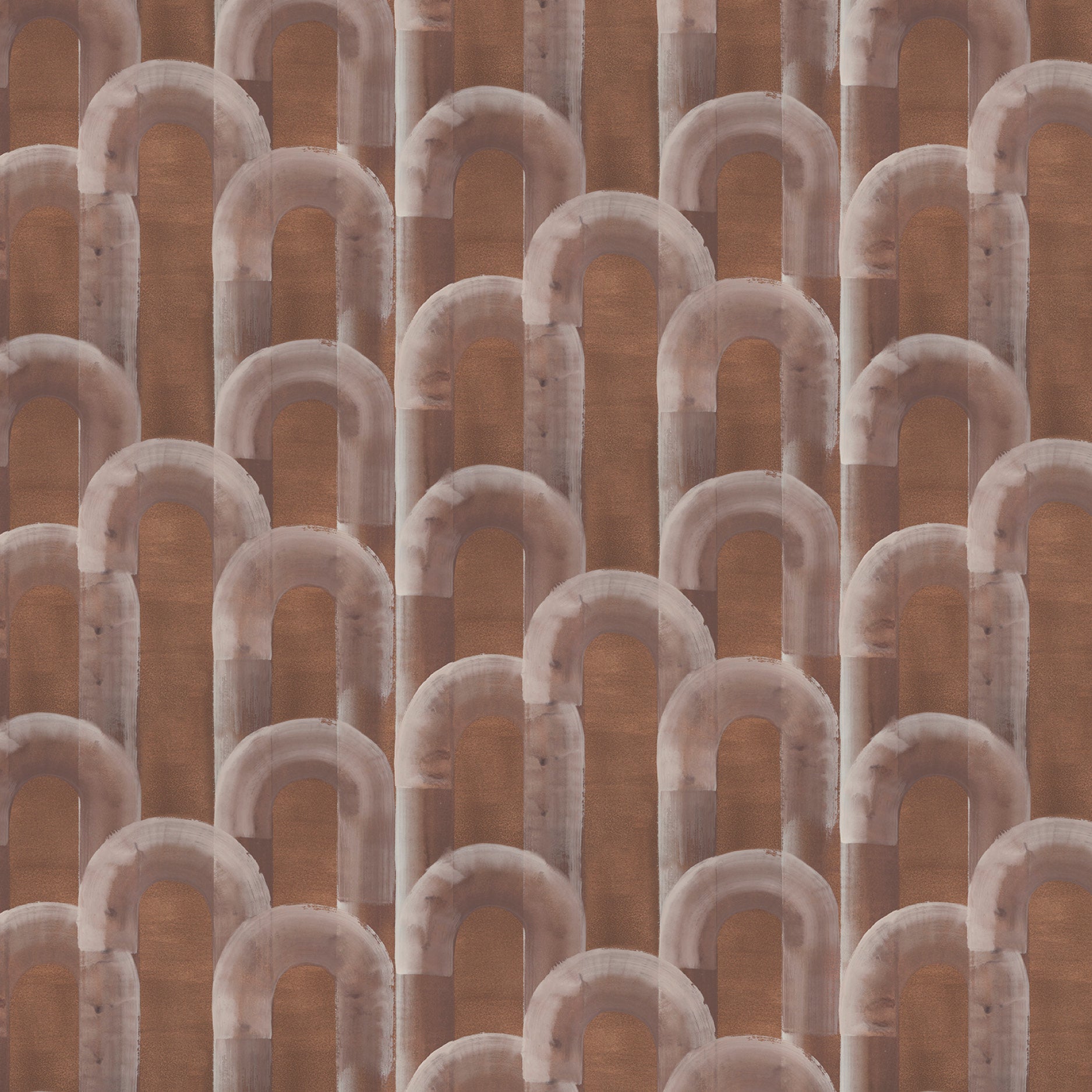 Pattern of arches on a brown background
