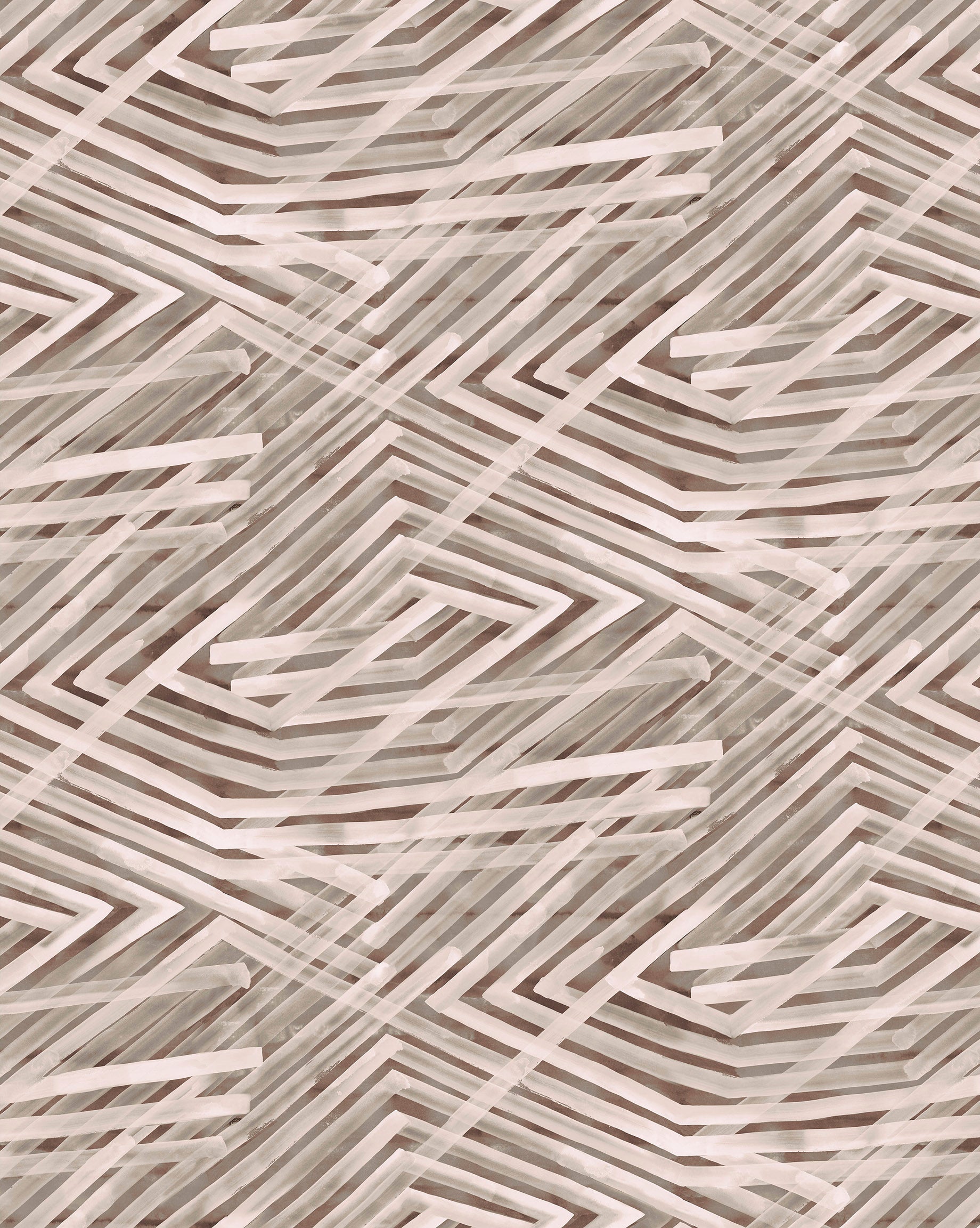 Geometric pattern with zigzag lines in beige and brown tones.