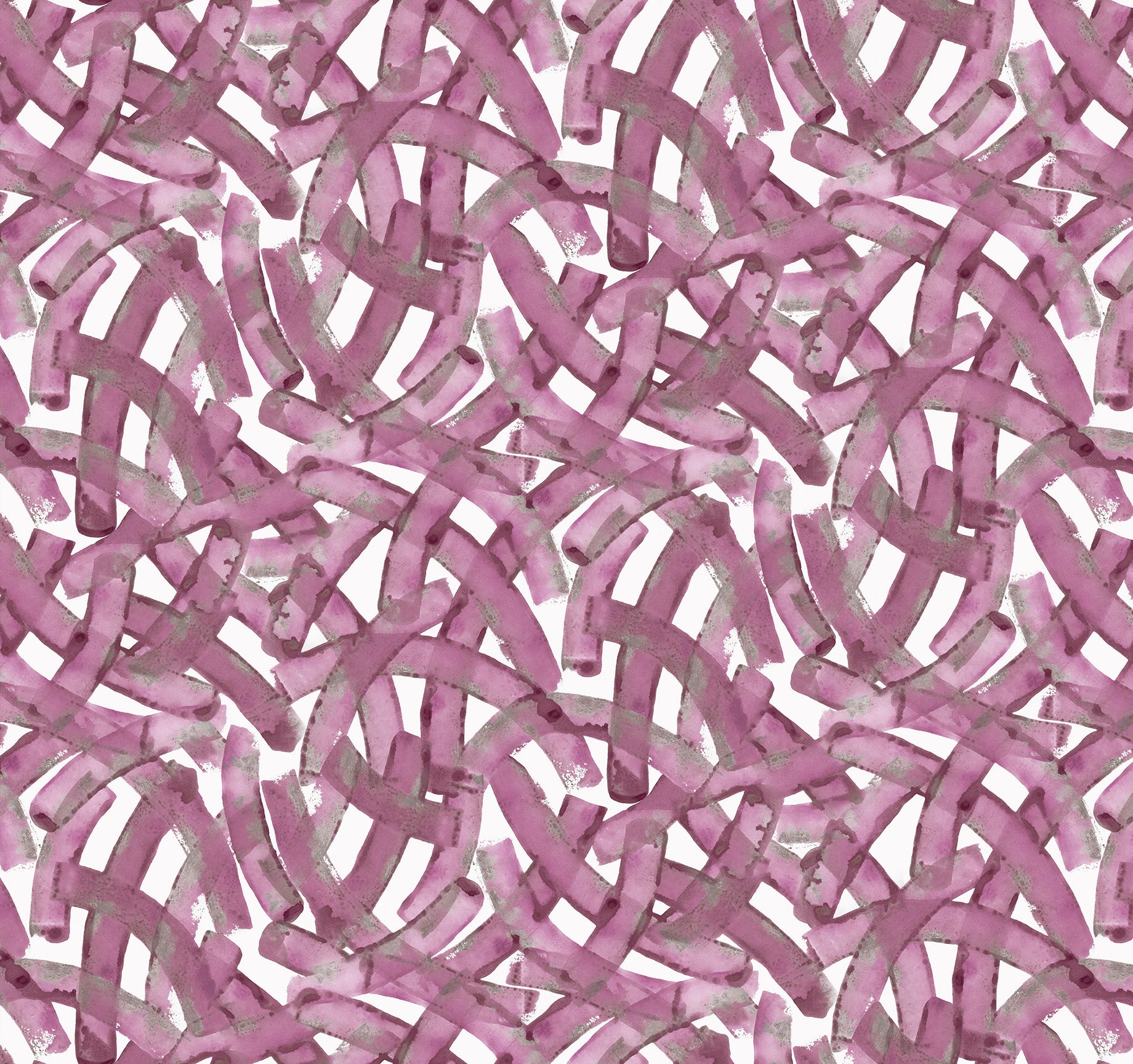 Pattern of pink curved lines on a white background