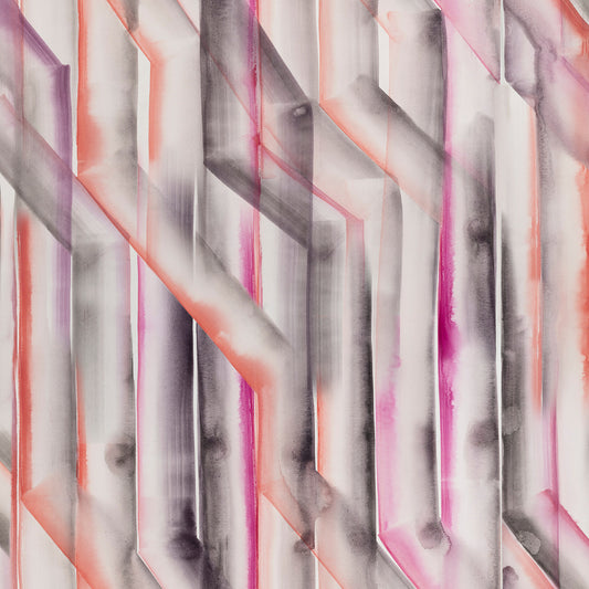 Abstract pattern with pink and gray lines on a white background
