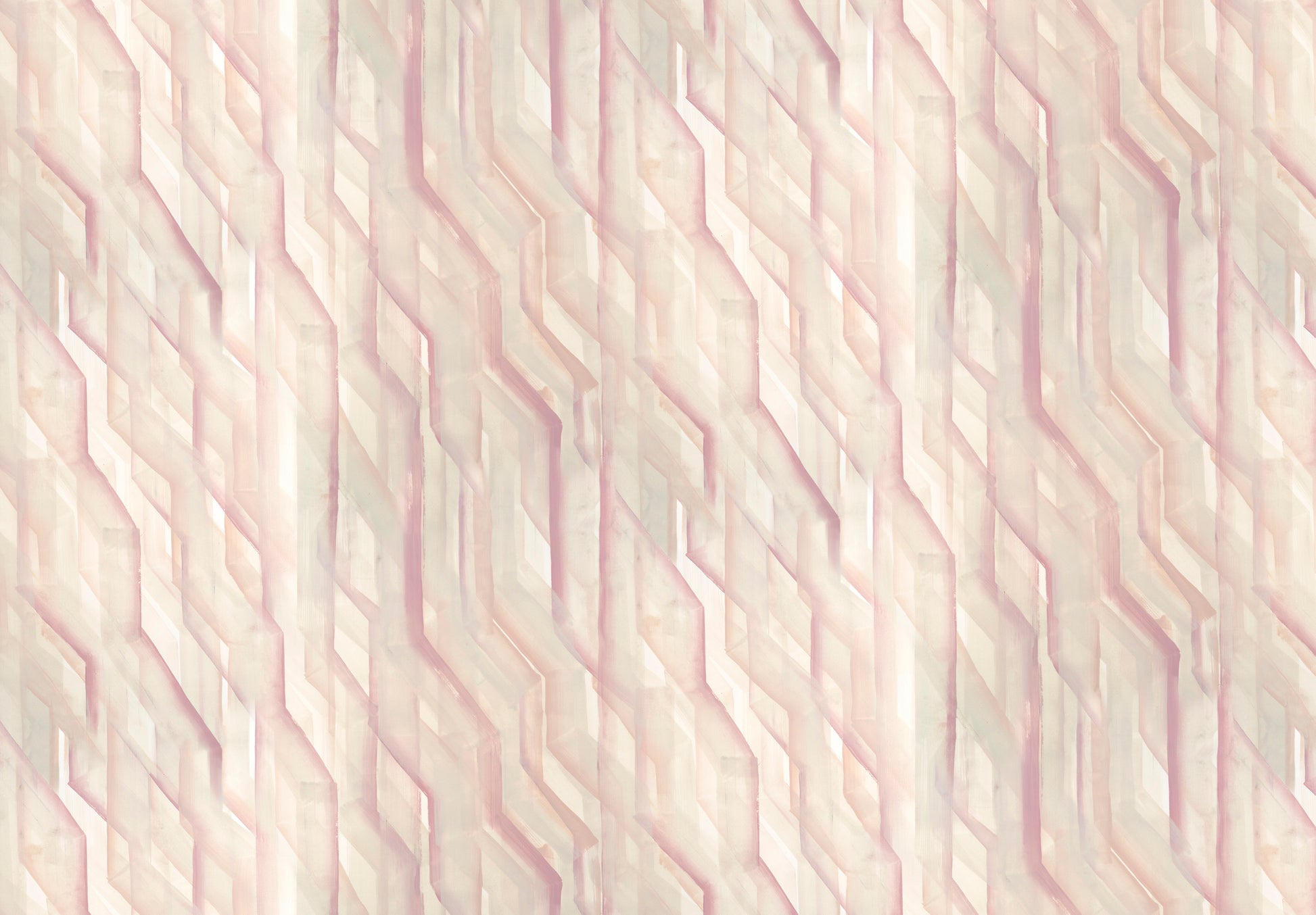 Abstract pattern of light pink and white geometric shapes on a soft pink background