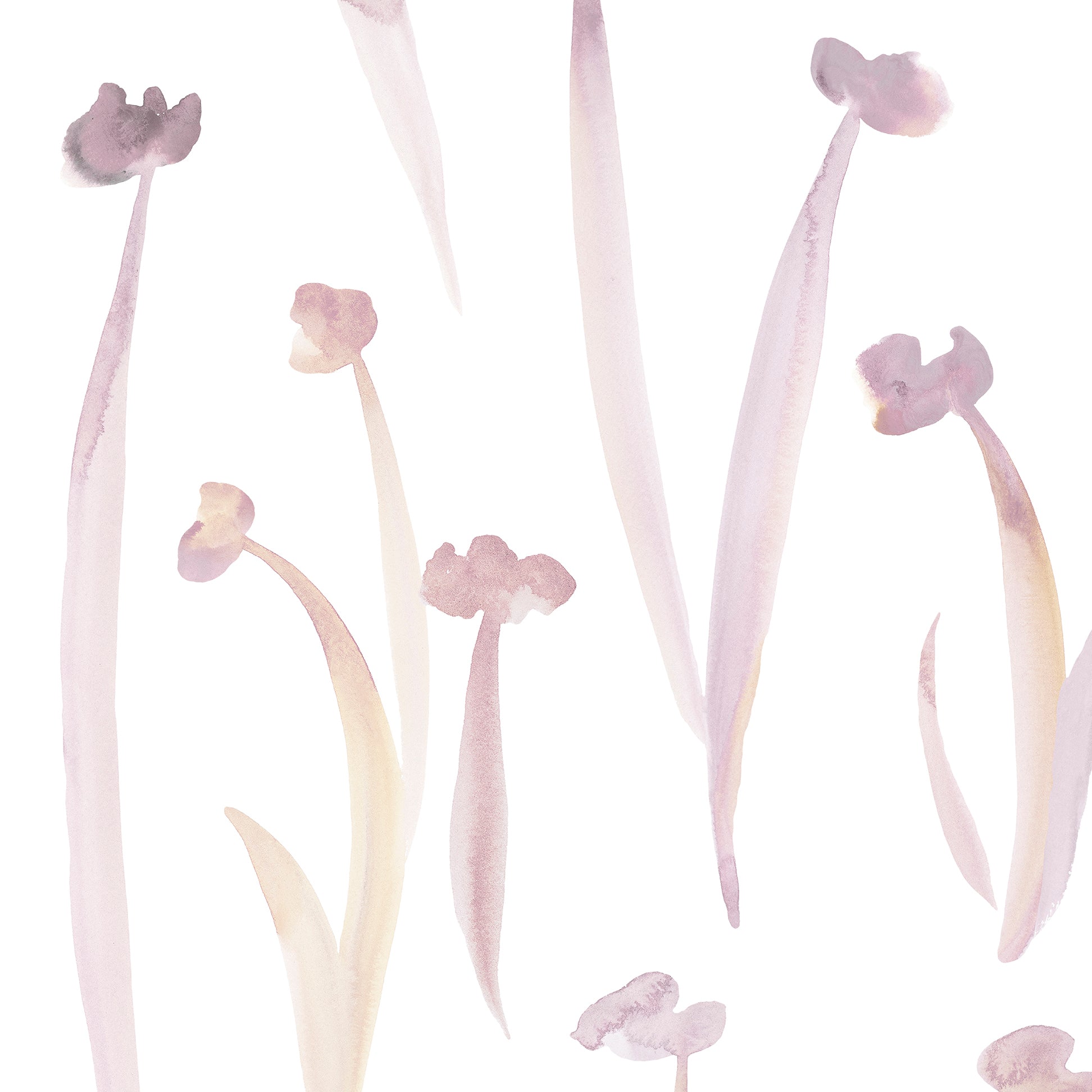 Pastel pink floral pattern on a white background