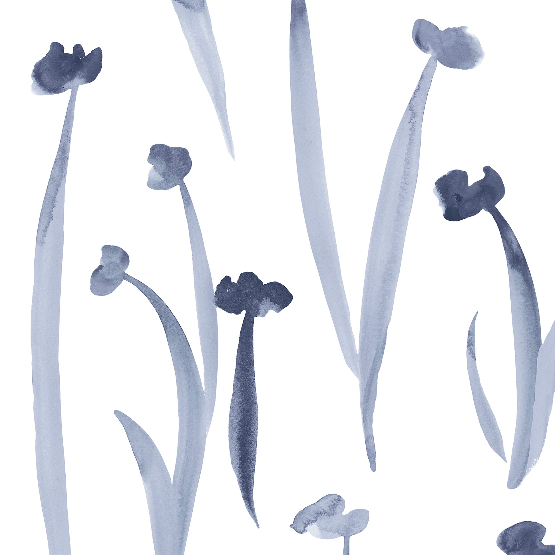 Blue floral pattern on a white background