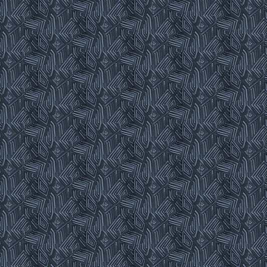 Navy blue fabric with geometric pattern