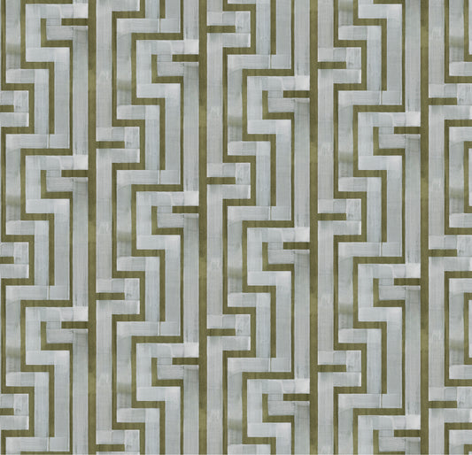 Geometric pattern of green and white lines