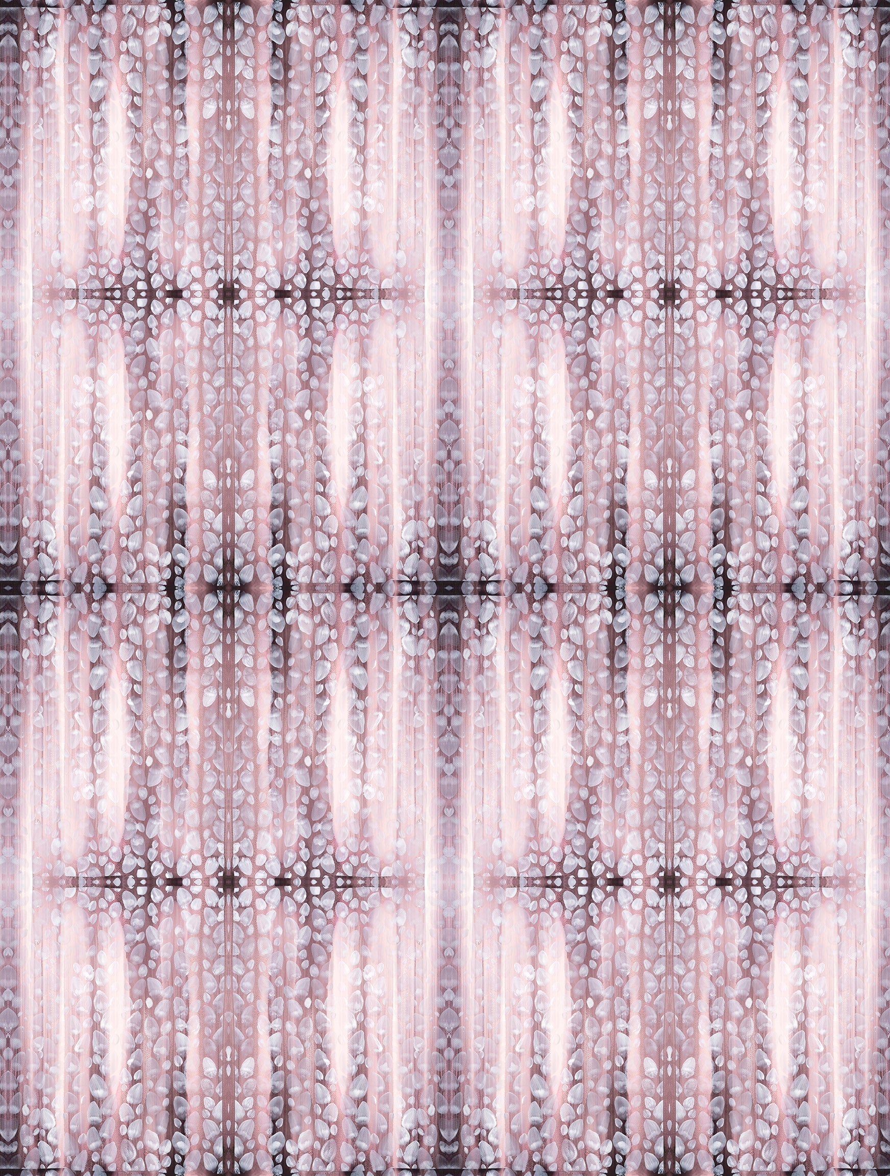 White orb pattern on pink background