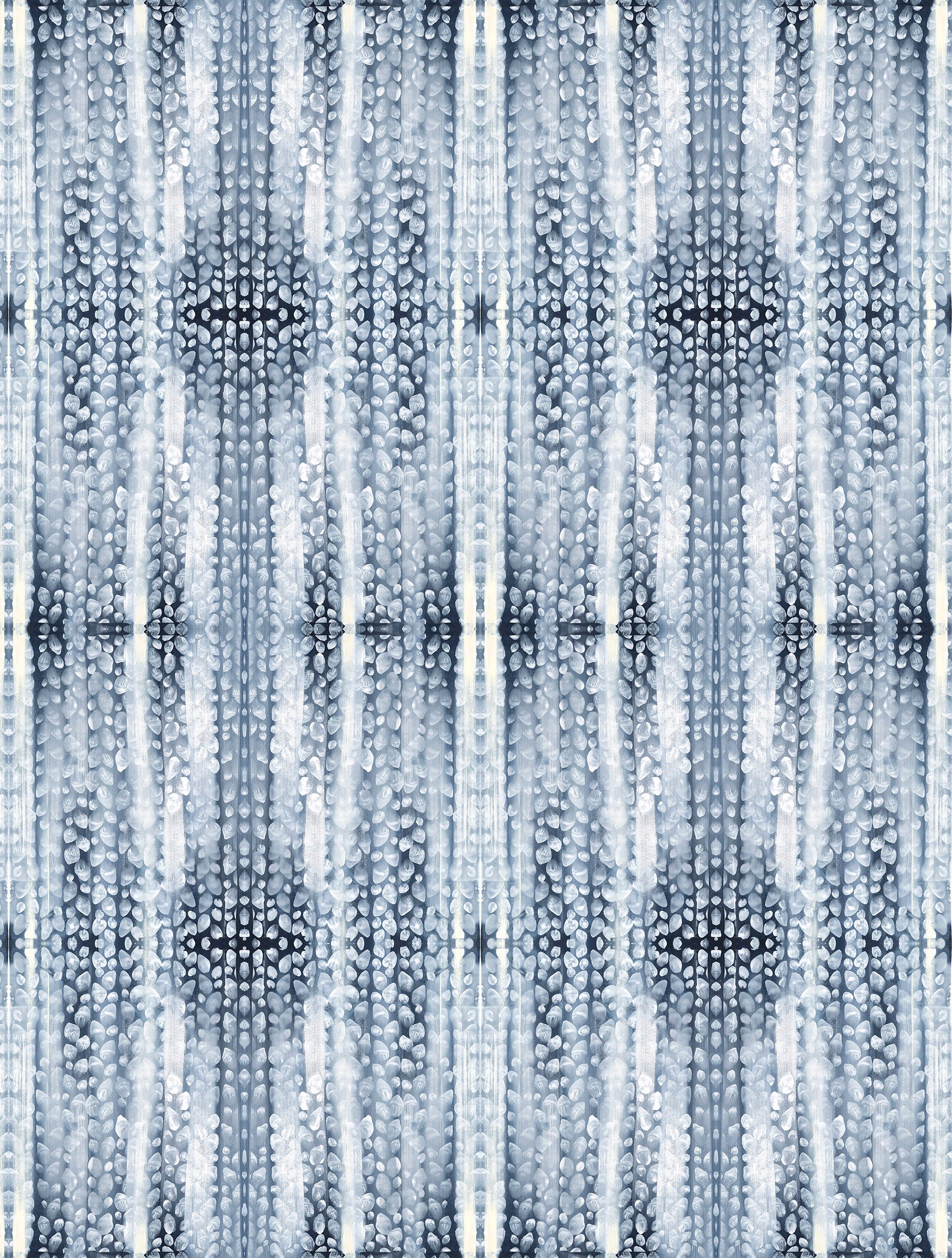 White orb pattern on blue background