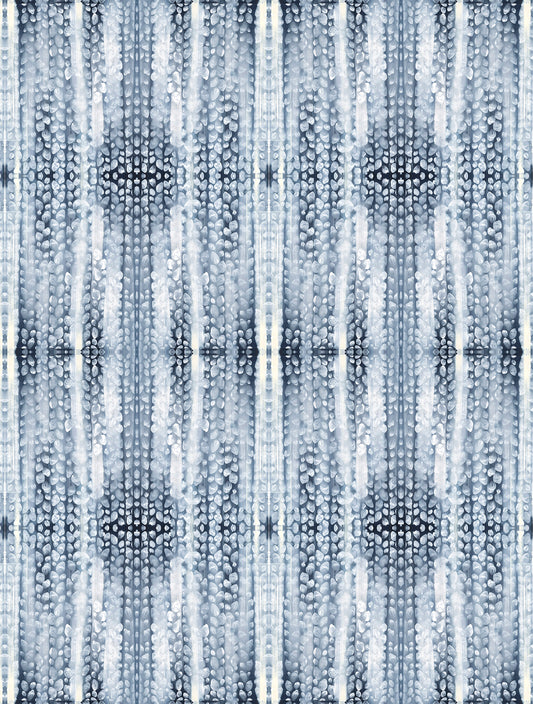 White orb pattern on blue background