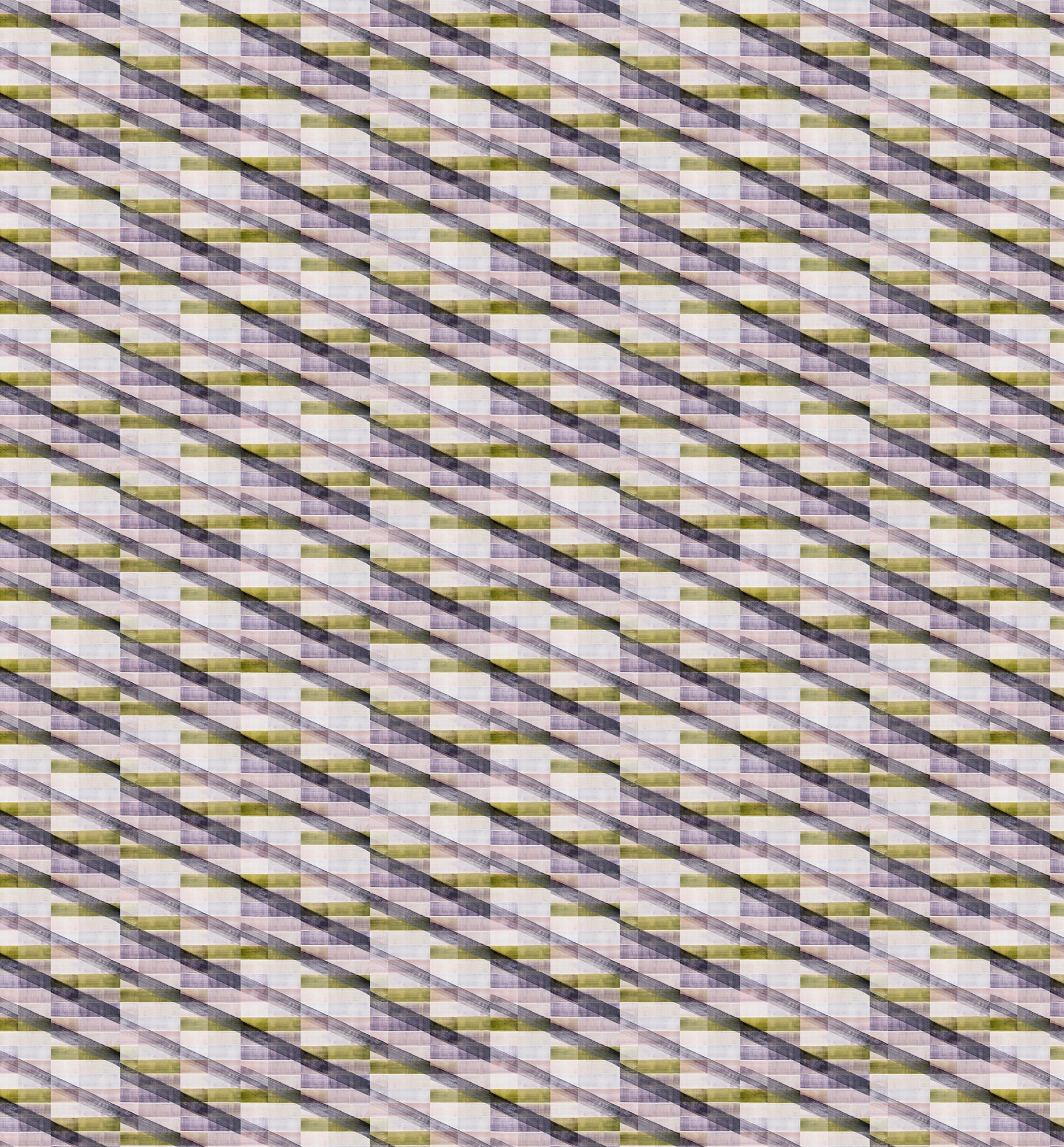 Patterned fabric with diagonal stripes in purple, green, and white.