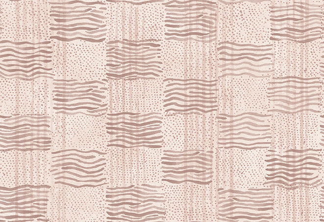 Textured pattern with pink wavy lines and dots on a beige background