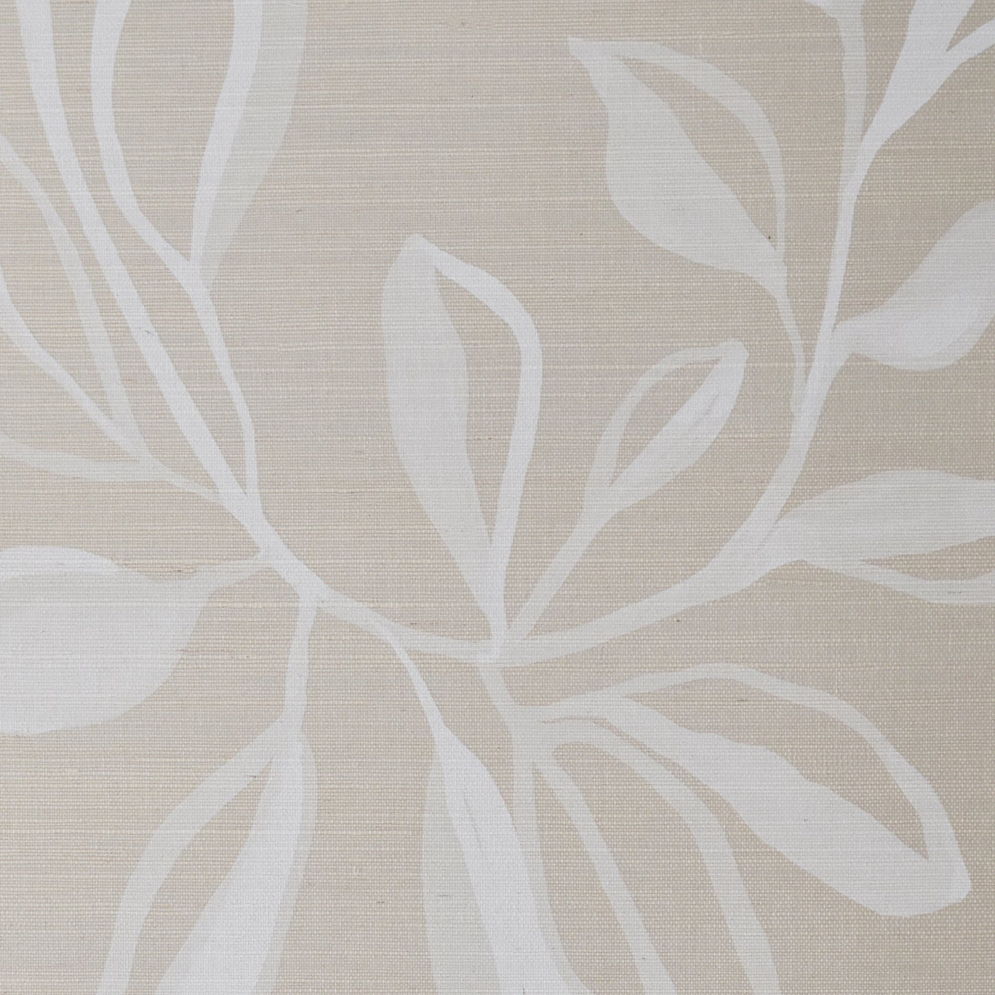 white floral pattern on tan background