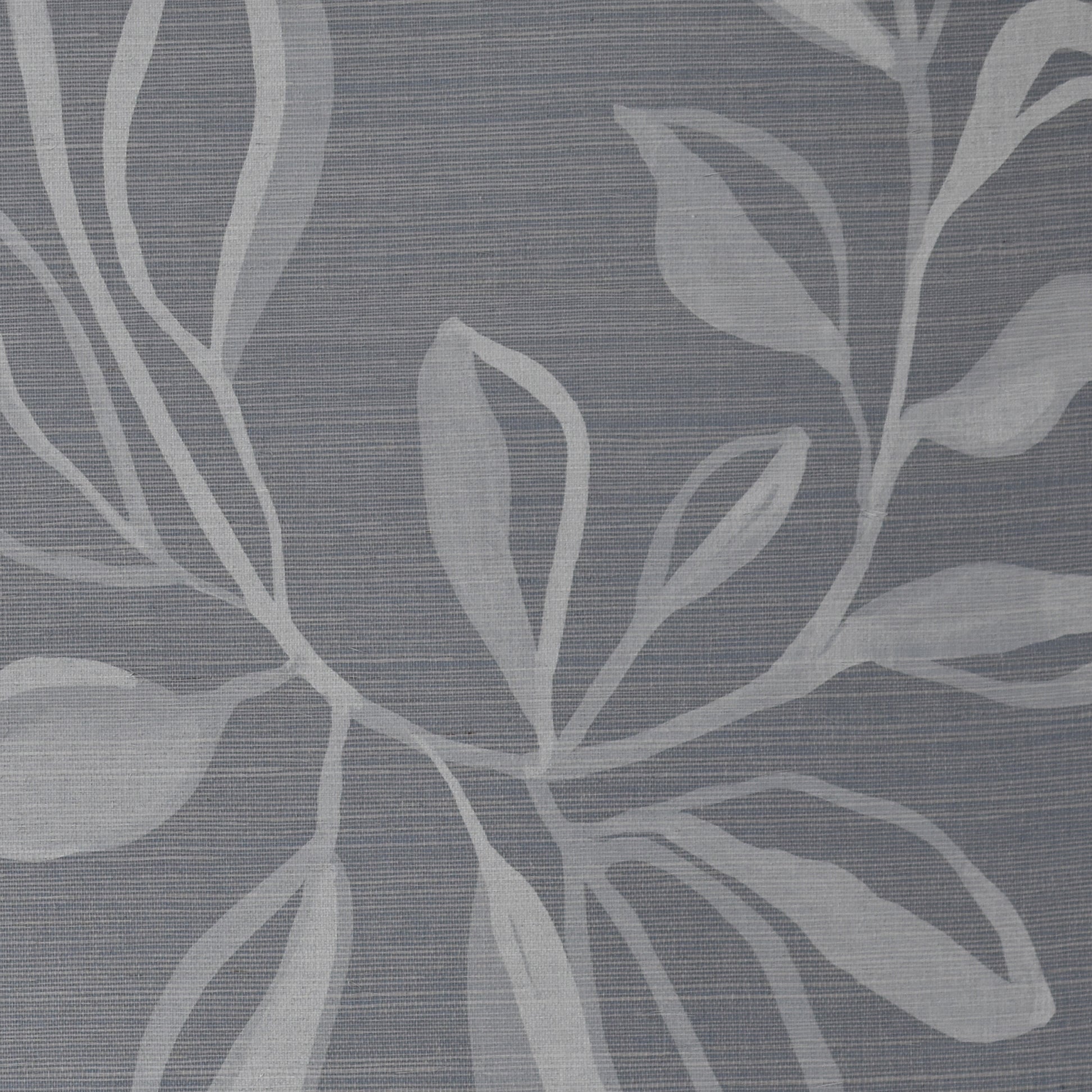 White floral pattern on a textured blue background