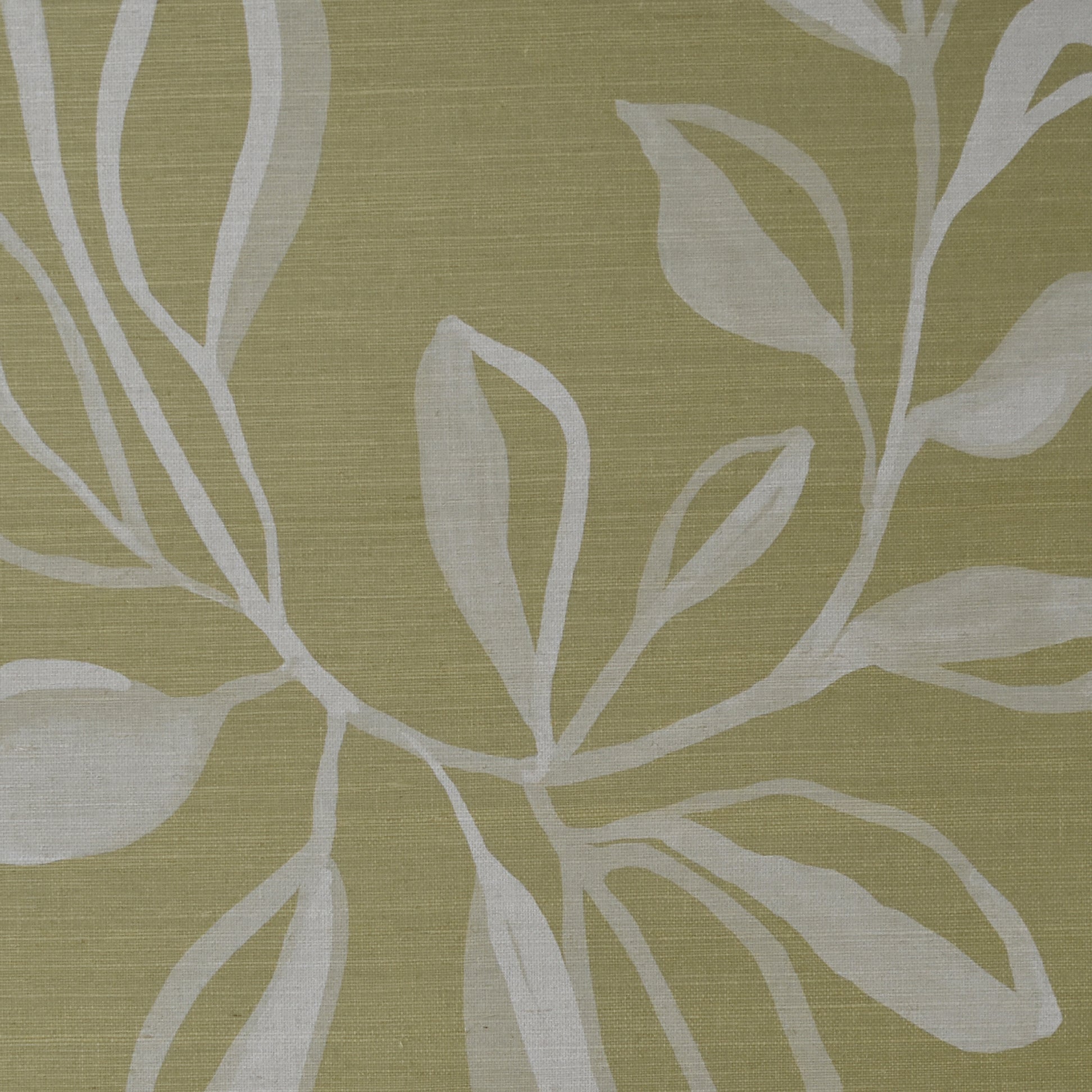 white leaf pattern on a green background
