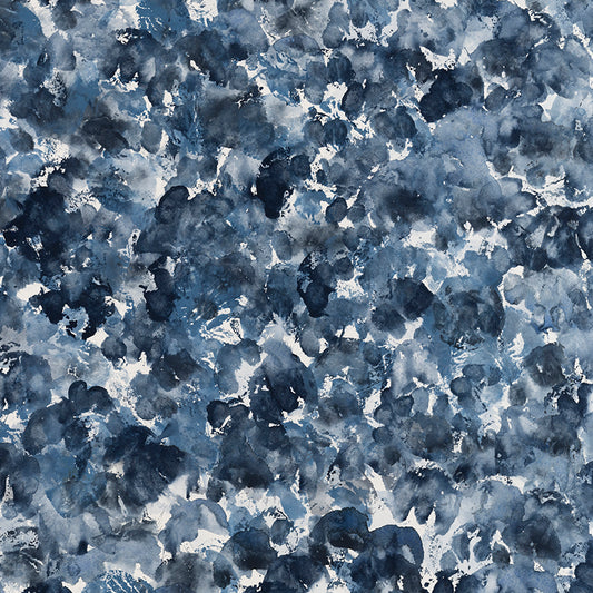 Abstract pattern of blue and gray watercolor splotches