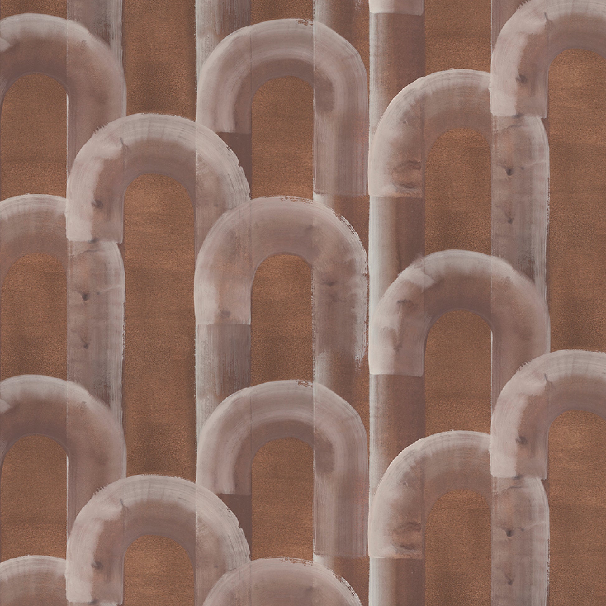 Pattern of arches on a brown background