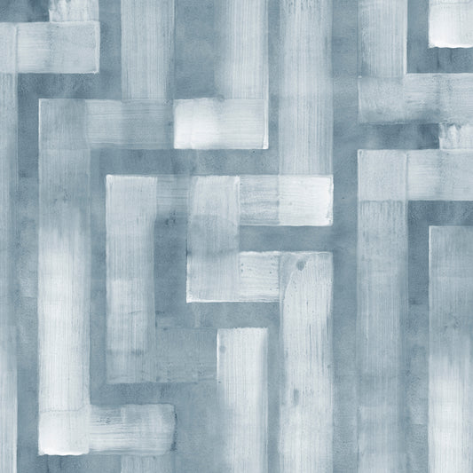 Abstract pattern of geometric shapes in blue tones