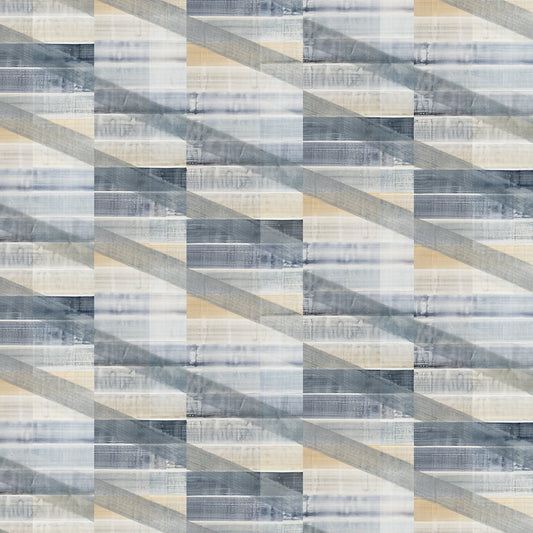 Zigzag pattern with blue, beige, and gray colors