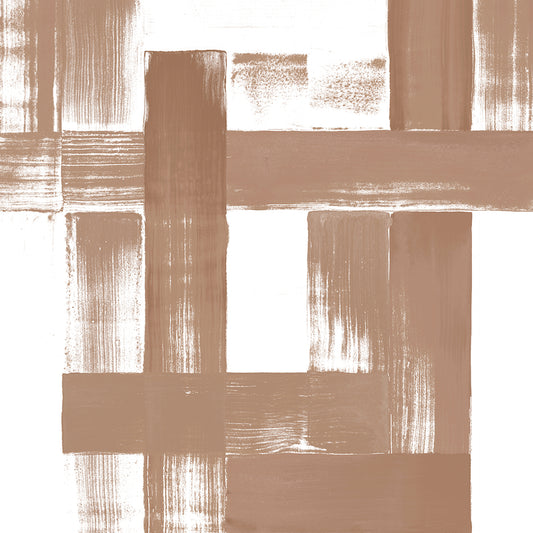 Abstract pattern of brown brush strokes on a white background