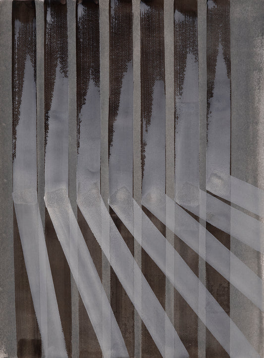 Stripe painting on a textured brown background