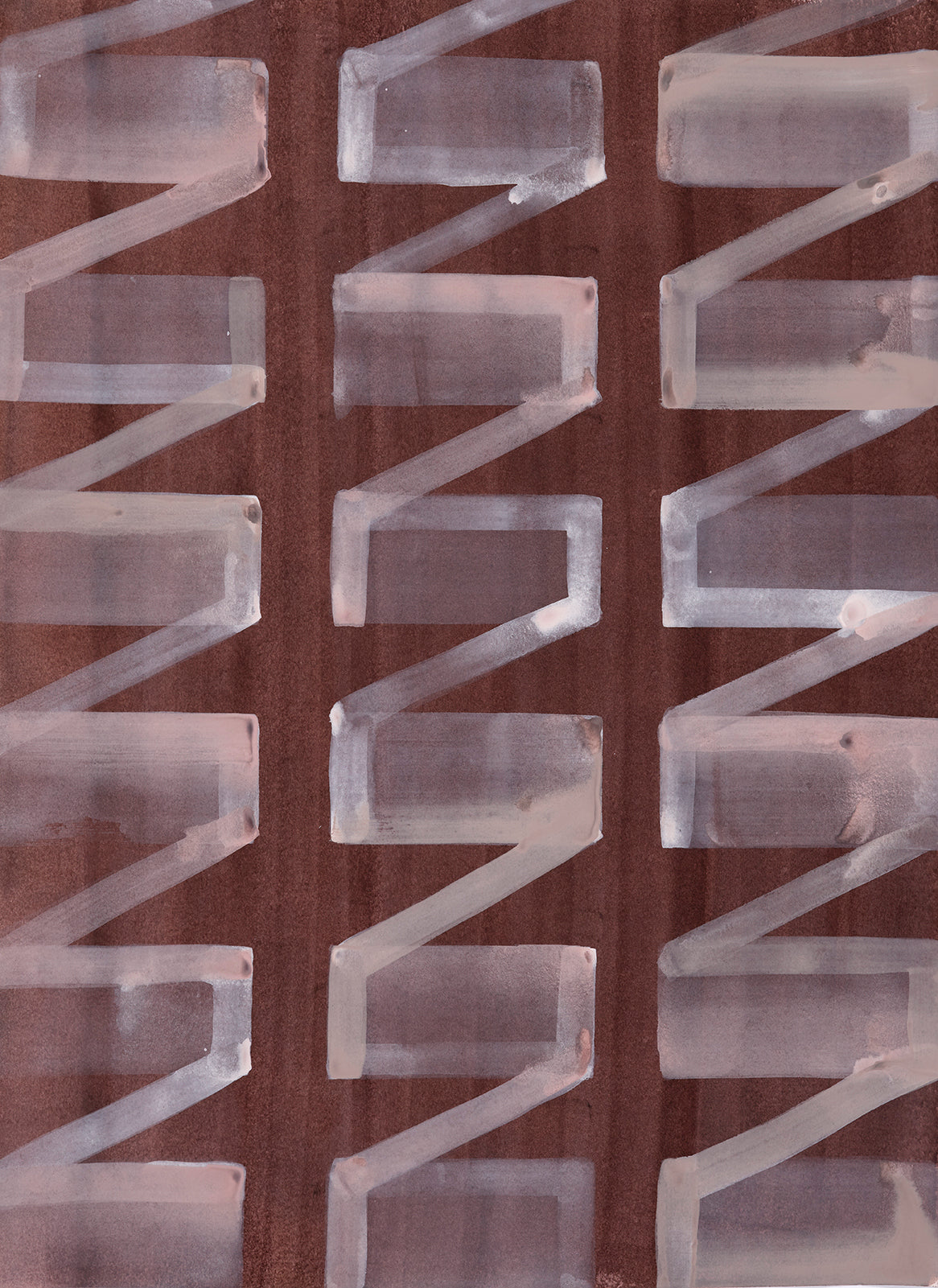 painting with geometric design on a brown background