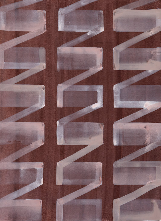painting with geometric design on a brown background