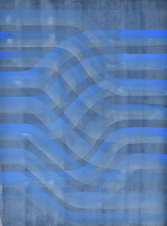 Abstract blue painting on a textured background